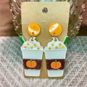 Fall Pumpkin Spice Latte Earrings